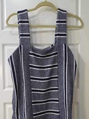 NWT Vince Camuto Striped Knit Tank Top Navy White - Large